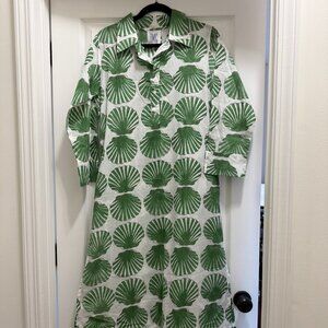 Green & White Shell Dress Size S NWOT